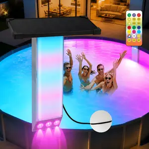 Poolside Solar light, RGB Color Changing Solar Floating Pool Lights with Timer,for Inground & Above Ground Pool, IP68Waterproof Swimming Pool Lights Solar Powered for Pools & Gardens,4 Brightnes