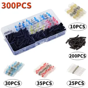 [FathersDayGift]300PCS Solder Seal Wire Connectors - Waterproof Heat Shrink Butt Connectors with Self-Solder Function for Marine, Automotive, Stereo Applications-MM1