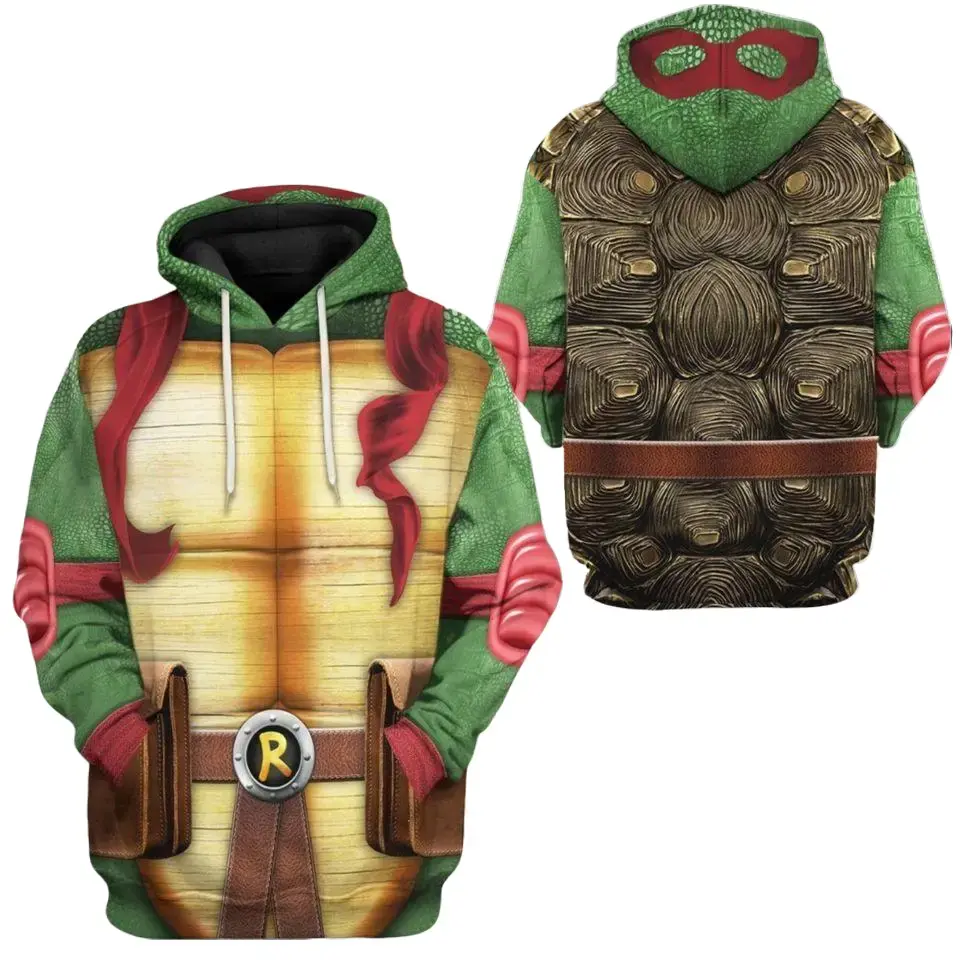 Ninja Red Turtle Cosplay 3D All Over Printed Hoodie for Fan
