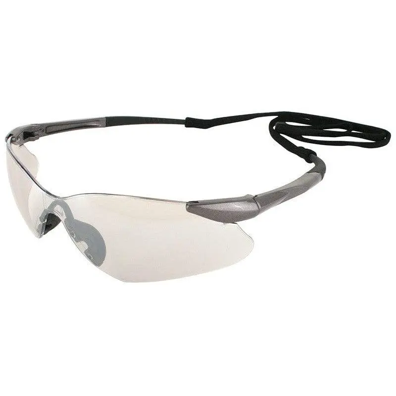 KleenGuard Nemesis VL Frameless Safety Glasses, Lightweight Wraparound Compact Design, 8-Base Curve, 99.9% UVA/B Shield Sun Protection, Indoor/Outdoor Lens, Limits Hard Hat Interference, Increases Peripheral Vision, Free Neck Cord (Work Safety Equipment),