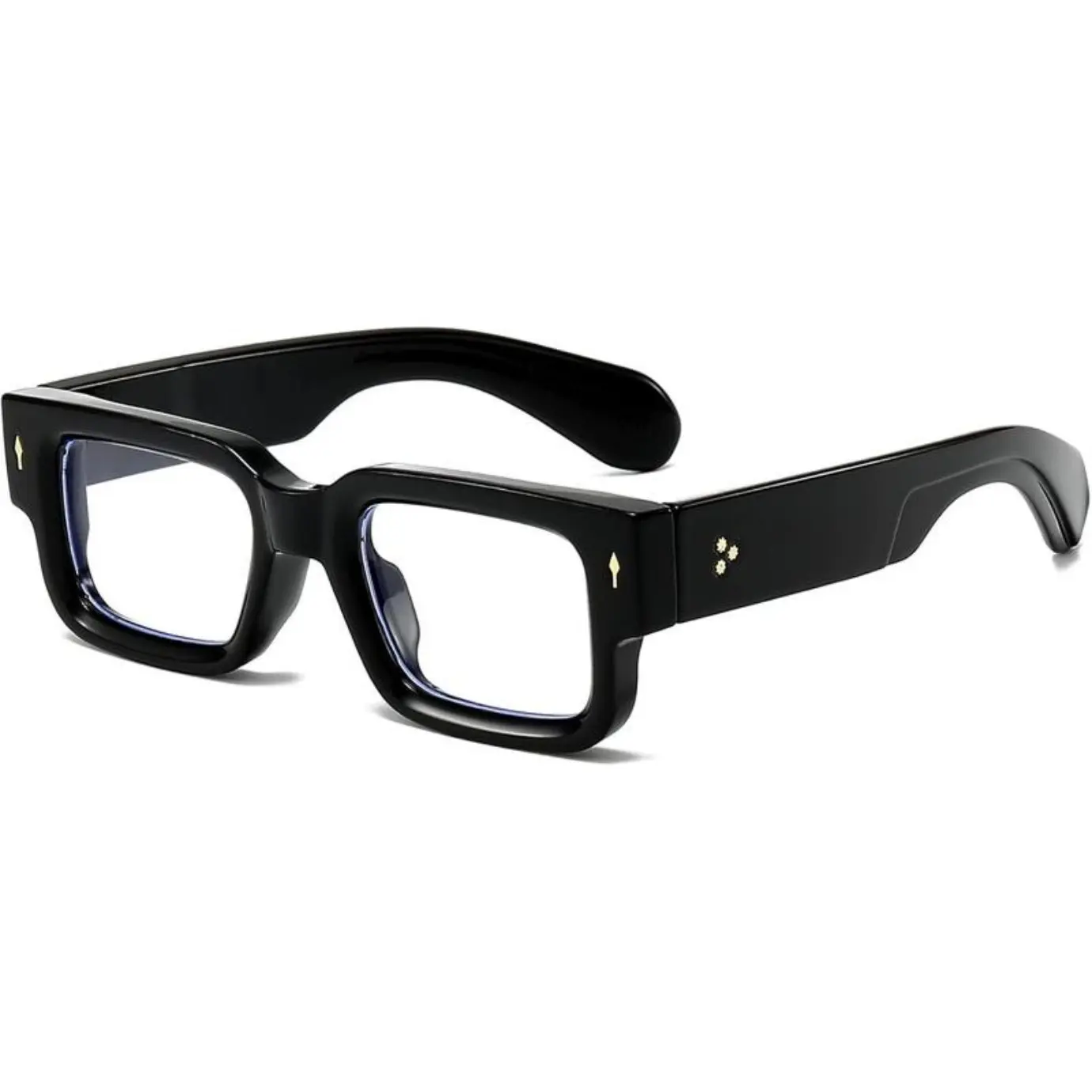 Chunky Square Thick Frame Light Blocking Blue Light Glasses - Black Non-Prescription Eyewear for Women, Daily Comfort Computer Use, Light Blocking Glasses