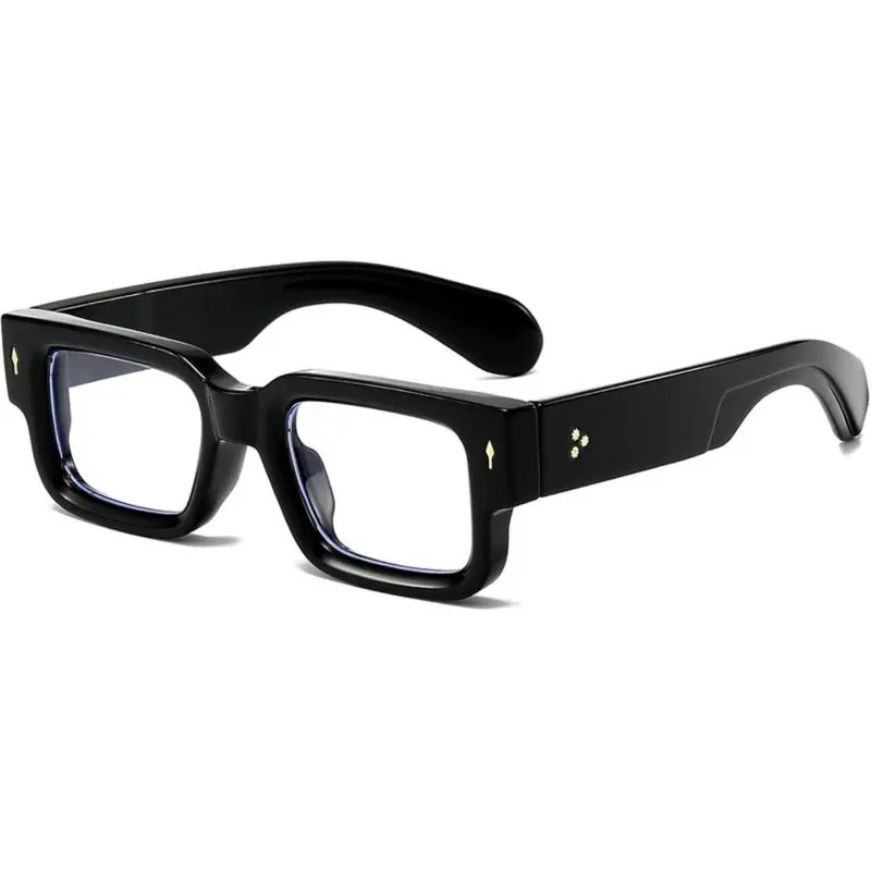 Women's Anti Bluelight Glasses - Nylon Chunky Square Extra Thick Durable Full-Rim Frames, Bold Look, Unisex Fit, Non-Prescription High Quality Eyewear for Daily Computer Use Comfort, Blue Light Eyeglasses for Eyewear Enthusiasts