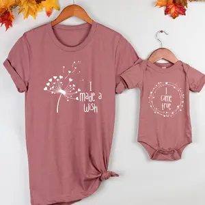 “I Made a Wish” Mommy and Me Matching Shirts, First Time Mom Gift, Cute Mother and Baby Outfits, Perfect Mother & Daughter or Mother & Son Gift