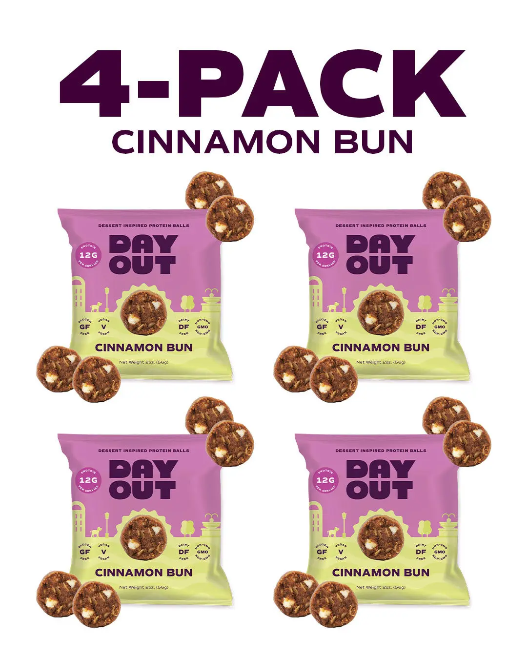 Day Out Cinnamon Bun Protein Balls Multipack - 12g Protein - 8oz