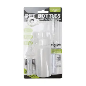 Green Meadow Pet Nursing Bottle for Puppies and Kittens - Soft TPR Nipple, Multiple Replacements