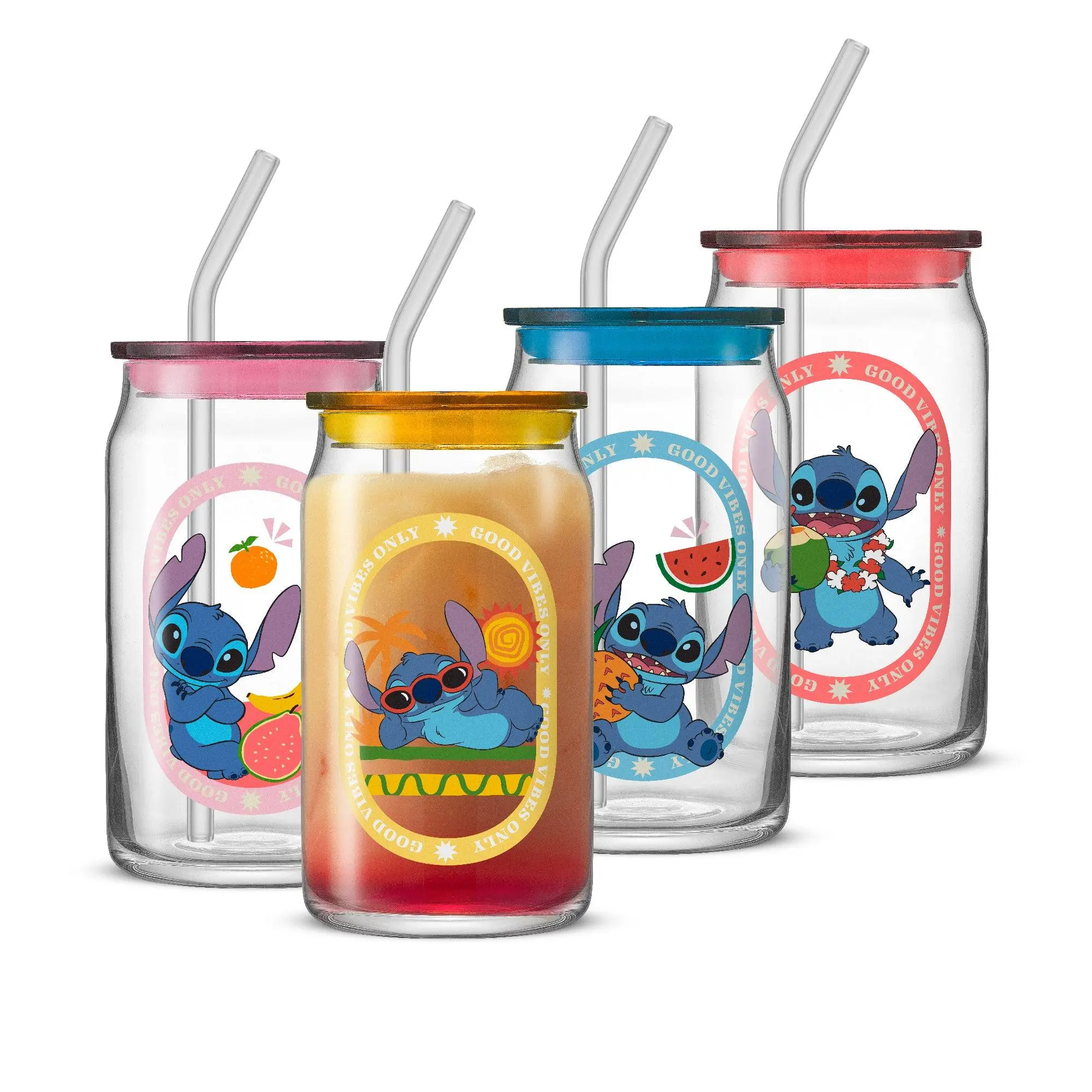 Disney Stitch Island Vibes Tumbler Glasses with Lids & Straws Disney Stitch Island Vibes Tumbler Glasses with Lids & Straws