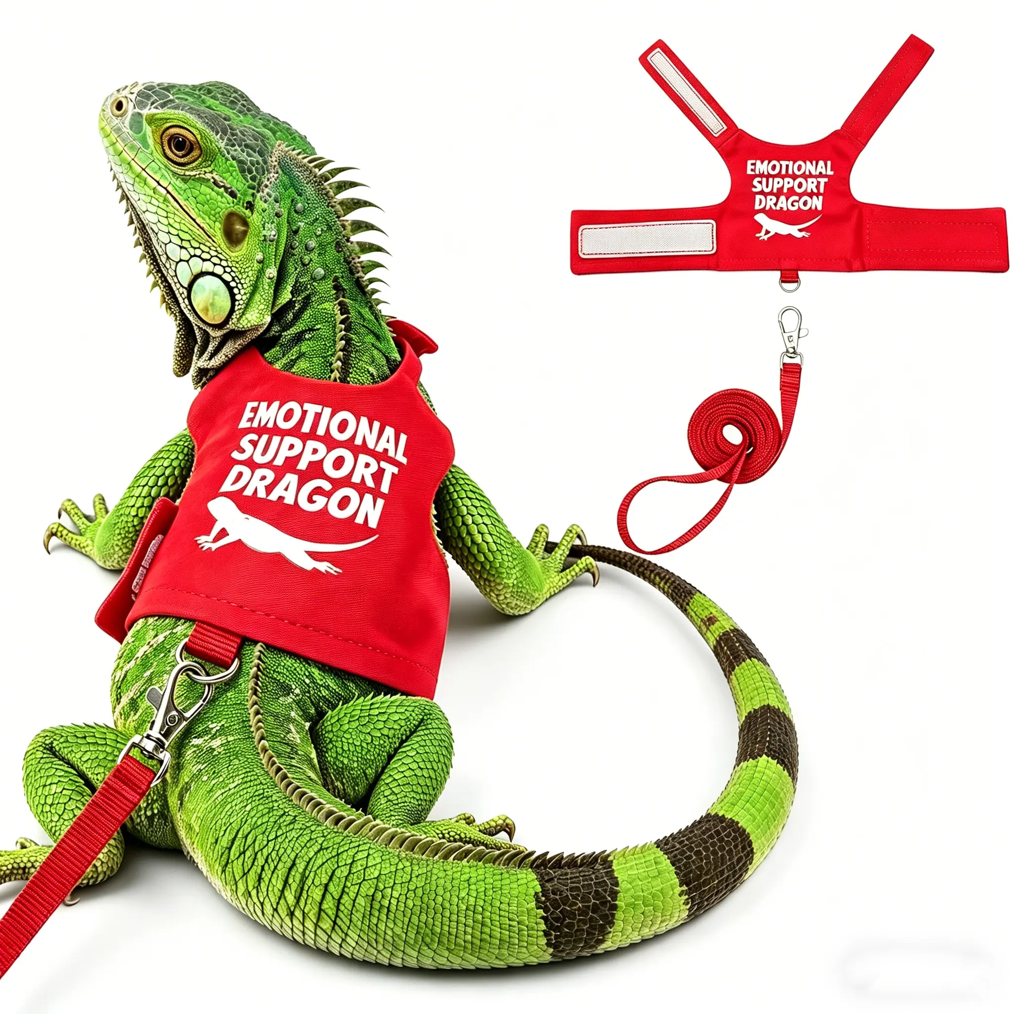Bearded Dragon Harness and Leash Set - Escape Proof Adjustable Lizard Reptiles Harness with 5 ft Short Leash for Walking Outdoor Personalized