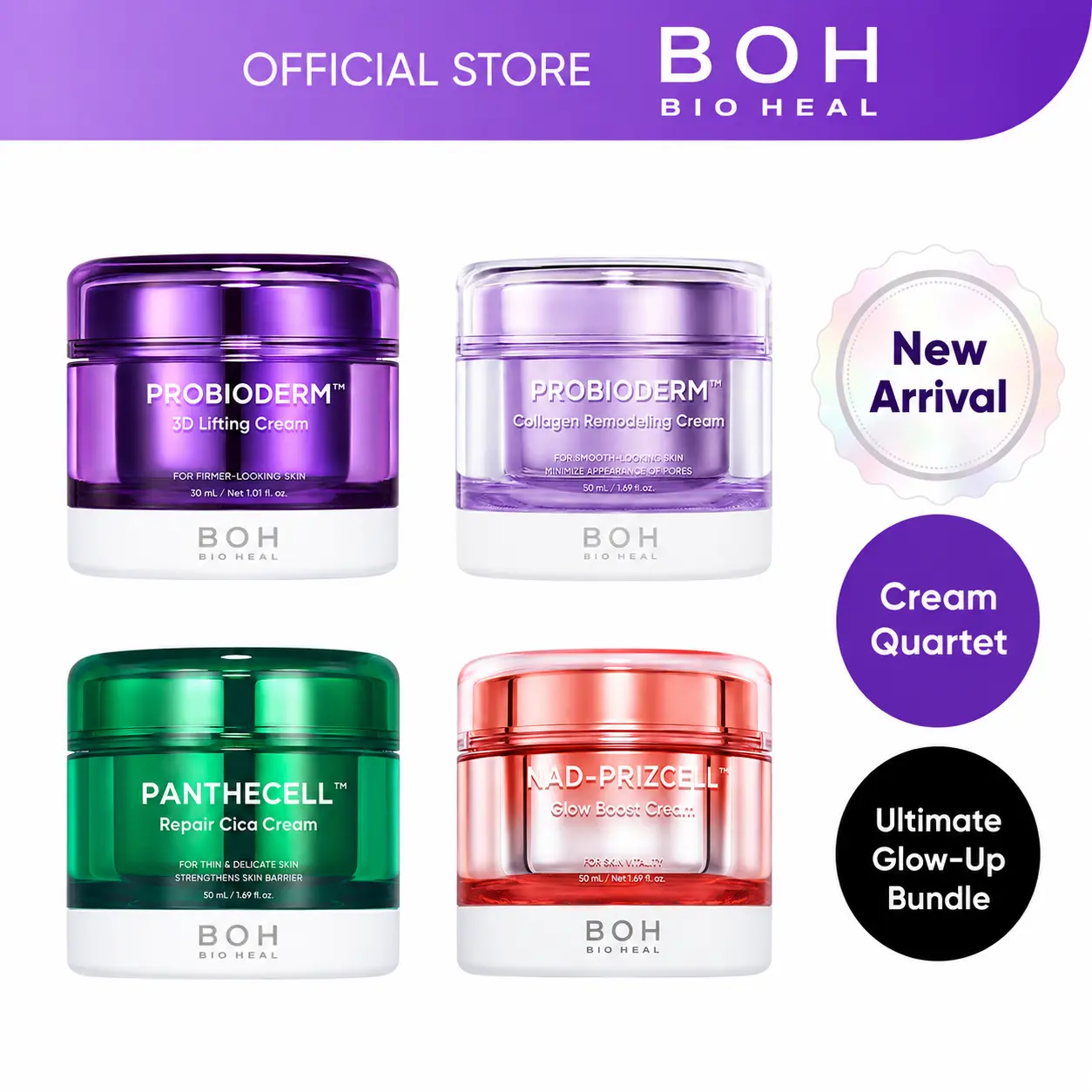 [New Bundle] BIOHEAL BOH Cream Quartet for Ultimate Skin Glow Up I Korean Skincare Gift