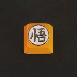 Orange Metal Keycap with "Go" Symbol | Super Saiyan Inspired Anime Keycap | Custom Zinc Alloy Esc Key