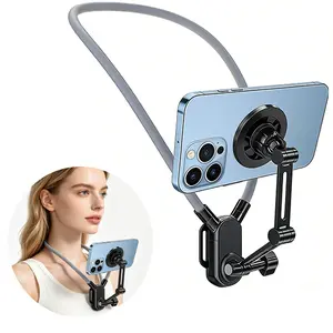 Magnetic Neck Mount adjustable Phone fixing mount, Hands-Free Neck Strap Mount with durable Anti-Shake Stabilizer,  360 Rotatable POV Chest holder Harness for Vlogging  , Running, TikTok & YouTube selfie outdoorfun