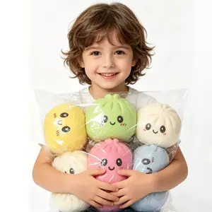 Extra Large Realistic Steamed Bun Squishies, Dumpling Squishies with Steamer Shape, Sensory Squeeze Stress Relief Toy for Adults, Office Desk Decor Gift