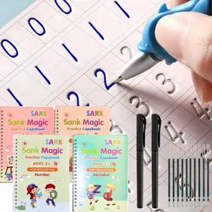 2025 Reusable Handwriting Magic Practice Copybook, 10 Refills, Set Kids Calligraphy Education Gift,  4PCS