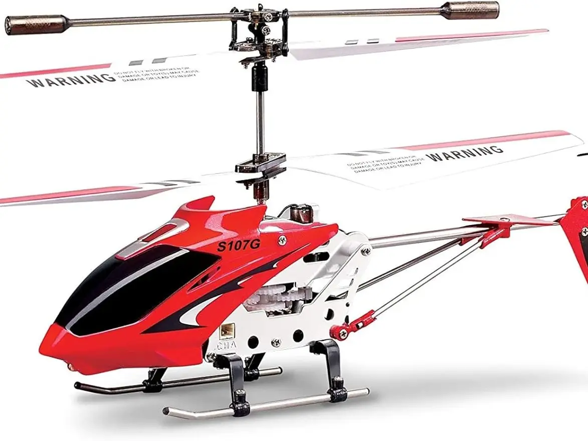 Syma S107G Remote Control Aircraft, 3-Channel Infrared Gyro RC Helicopter for Kids & Adults, Red