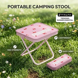 Ultra-Lightweight Portable Camping Stool, Foldable Outdoor Mini Chair for Picnic, Hiking & Travel, Compact Cute Stool with Carry Case