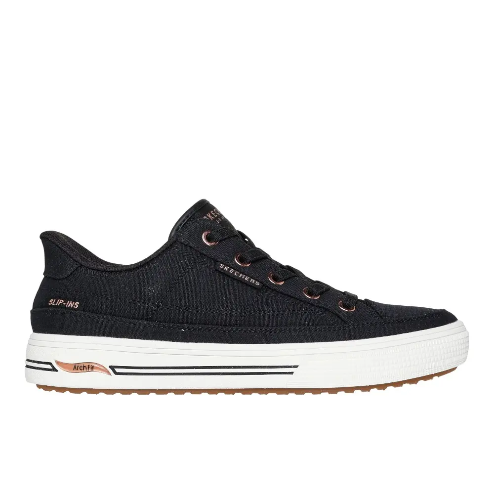 Skechers Womens Slip-Ins Arch Fit Arcade See Ya There Sneakers Shoes Casual - Black