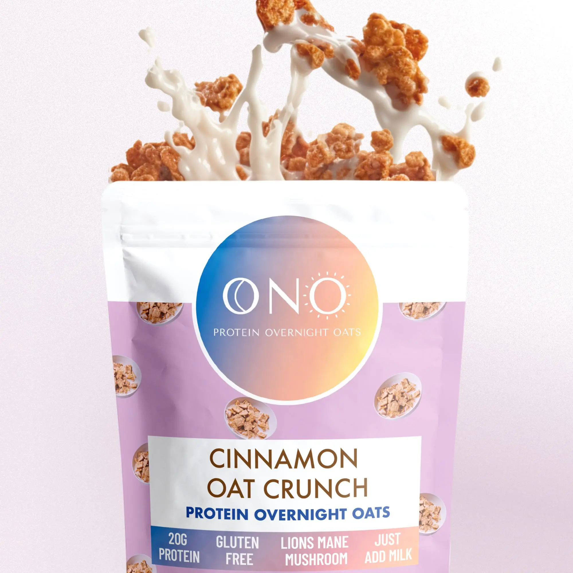 ONO Protein Overnight Oats Cinnamon Oat Crunch Bundle - Includes 20g Protein, Gluten Free, Low Sugar, Just add milk