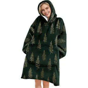 hoodie blanket，Wearable Blanket，Hooded Blanket Wearable Christmas Print, Soft Flannel Digital Print Throw, Cozy Sofa Cover, Home Leisure Blanket, Halloween Gift，Christmas Gift,Valentine's Day gift, Figure Print Blanket