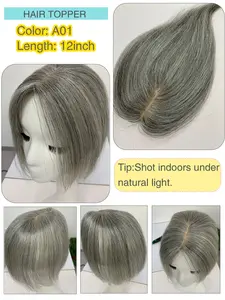 Hair Topper No Bangs Hair Extensions Mixture Hair, Straight Hair Topper Clip-in Hair Extensions, 8-14 Inch Straight Hair, Increases Hair Volume, Invisible Breathable & Natural, Easy to Wear, Perfect for Daily Commute and Parties, Versatile All-match Style