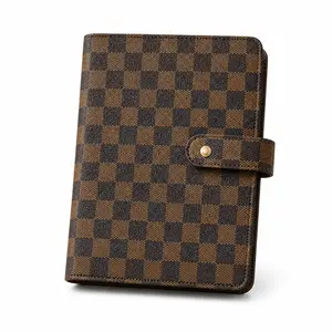 A5 Checkered Planner 6-Ring Binder, PU Leather Planner Cover with 80 Sheets / 160 Pages Daily To Do List Inserts, Refillable Organizer Notebook for Work, School, Office & Travel