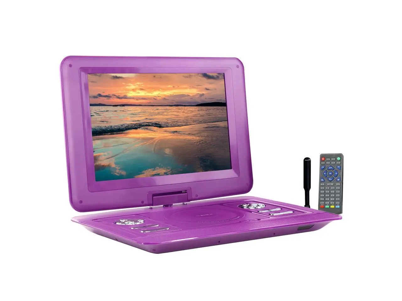 Trexonic 15 Inch Portable DVD Player with Swivel TFT-LCD Screen and USB,SD,AV,HDMI Inputs - Purple