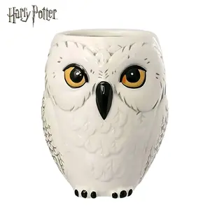 1PC Harry Potter Owl Ceramic Reusable Mug WB Officially Licensed Coffee Cup Hedwig Design 350ml Water Tea Cup Unique Gift for Wizarding World  Breakfast Milk Cups Perfect for Office Breakfast Couples Family Gift Halloween Collectible Drinkware