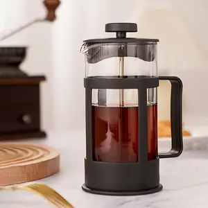 Stainless Steel Coffee Press Pot, 1 Count Heat-resistant High Borosilicate Tea Leaf Pot, Durable Filter Coffee Press Pot, Coffee Making Tool for Home Office, French Press Coffee, Coffee Equipment