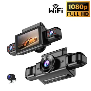 4 Channels Dash Cam, 1080P Car DVR with 32GB Memory Card, 24 Hour Parking Monitoring，WIFI Car VideoSurveillance with Night Vision, Car DVR Hd , Gravity Sensor, Holiday Gift