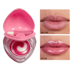 Luckgo Heart Bright Dual Color Lip Balm, Pinkish Nourishing Hydrating Moisturizing Lips, Suitable for Girls All Seasons Affordable Makeup