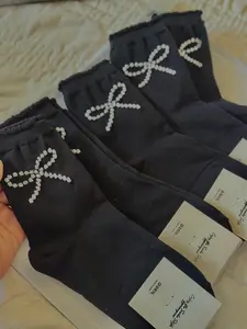 Bow Black Socks