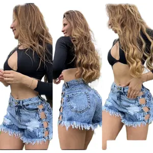 Colombian High Waisted Jeans Shorts - Comfortable, Rigid Fabric, Flattering Fit, Day & Winter Wear, Available in Various Colors - Suits, Soft