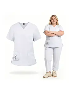 Women's Short Sleeve Summer Thin Medical Uniform, Breathable Lightweight Scrubs for Nurses