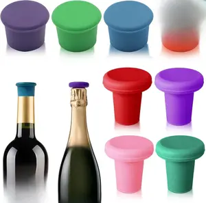 8 PCS MultiColor Silicone Wine Stoppers Reusable Airtight Seals for Champagne & Beer Durable Food Grade Material Easy Clean & Use