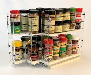 Cabinet Mounted Spice Rack Organizer - 3 Drawers, 30 Capacity - 6.9" Width x 10.6" Depth x 10.75" Height - Standing and Sliding Cabinet Organizer and Spice Jar Storage Vertical Spice Save Cabinet Space in Your Kitchen