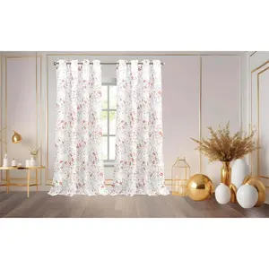 Rhea Floral Grommet Window Curtain