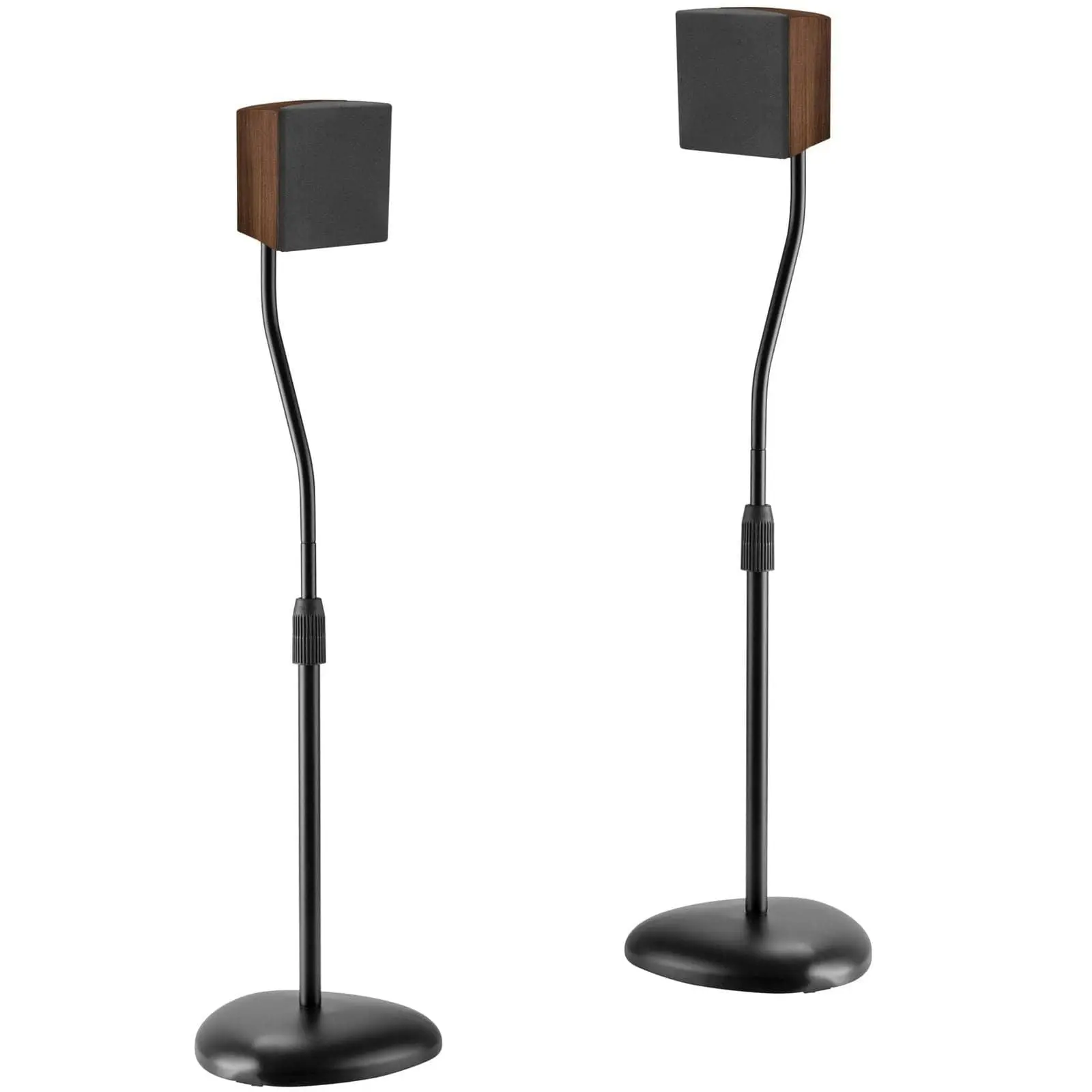 Mount-It! Steel Height-Adjustable Speaker Rack 2-Piece Set - Audio Accessories with Vibration Reduction for Satellite & Bookshelf Speakers, 30-40.8" Surround Sound Floor Stands, 10 lbs Capacity Each, Two Piece Set