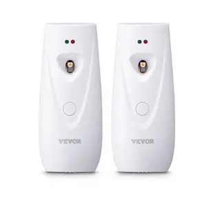 VEVOR Automatic Air Freshener Spray Dispenser, 2-Pack, Wall Mounted Free Standing, Battery Operated, Multiple Time Settings for Home, Indoor, Bathrooms, Offices, Hotels, Commercial Places, White
