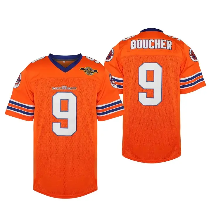 Bobby Boucher #9 The Waterboy Sandler 50th Anniversary Movie Football Jersey,Suitable for parties and daily casual wear,Size S-8XL,travel essentials,camping essentials
