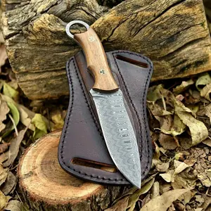 Custom Handmade Fixed Blade Hunting Knife - 9 Inch hand Forged Full Tang Knives For Hunting, Outdoor Camping, Hiking, Fishing, Bushcraft Knives With Leather Sheath