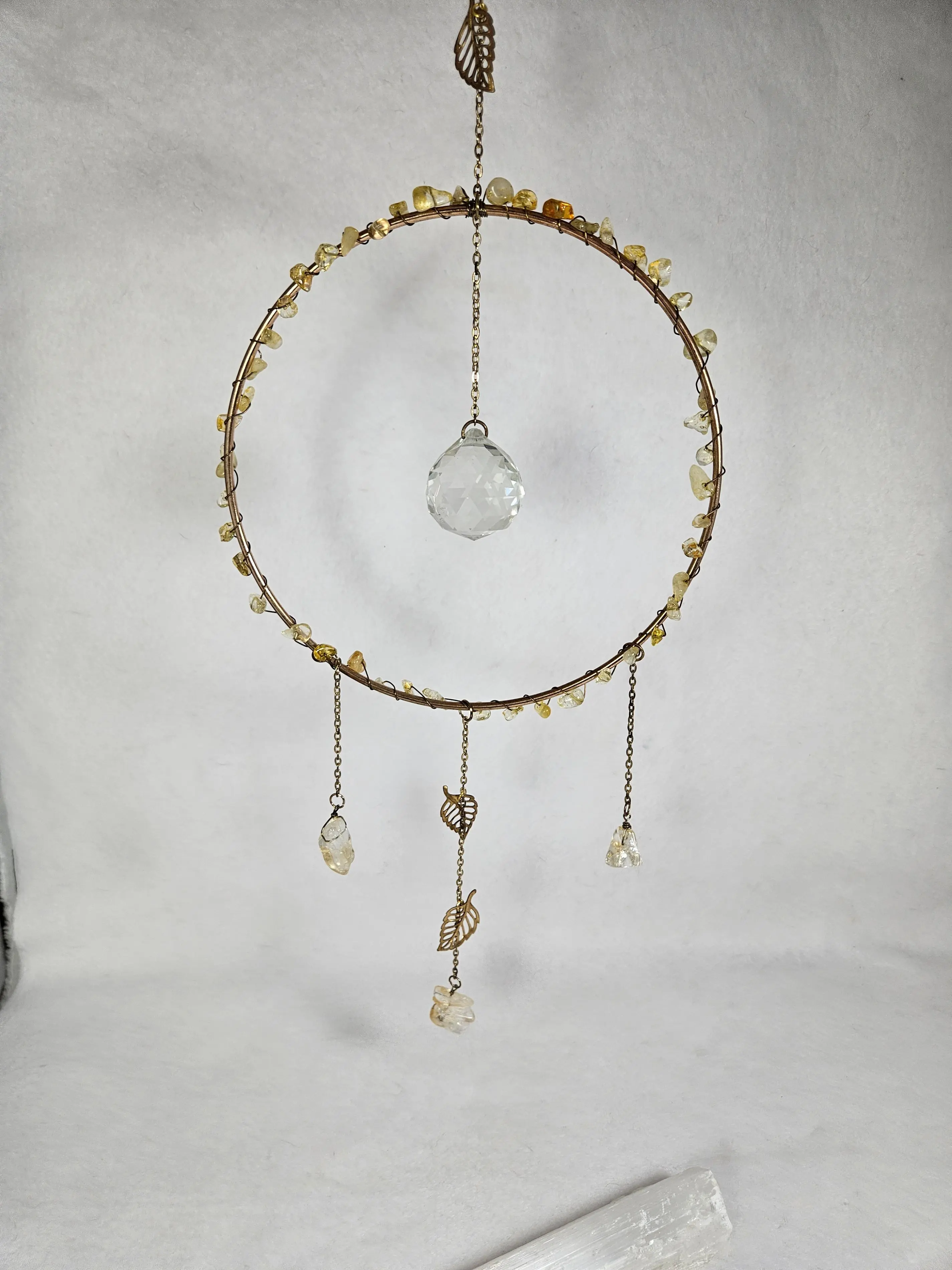 Gold, Citrine, and Crystal Prism Sun Catcher