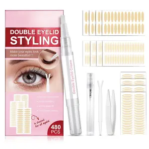 Eyelid Tape Eyelid Lifter Strips, Double Eyelid Tape for Hooded Eyes, Instant Eye Lift Tape for Droopy Lids, Invisible Double Eyelid Sticker, 3Sizes 480 Pcs (Eyelid Tape)