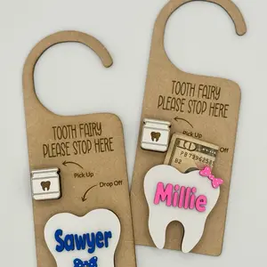 Personalized Wooden Tooth Fairy Decor Door Hanger
