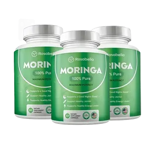 【Flash Sale 3 bottles] Rosabella Organic Moringa 800 mg Capsules 2-Pack | Herbal Immune & Digestive Wellness Support | Natural Vitamin Boost | Daily Supplement Healthcare