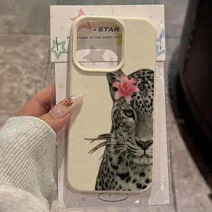 Phone Case - A Stylish Leopard And Floral Pattern Case Suitable for Iphone 16 Pro Max, Compatible with Iphone 15 Pro Max/14/16 Plus/15/13 Pro/12/11, Featuring a Minimalist TPU Design That Is Drop-Resistant And Visually Appealing