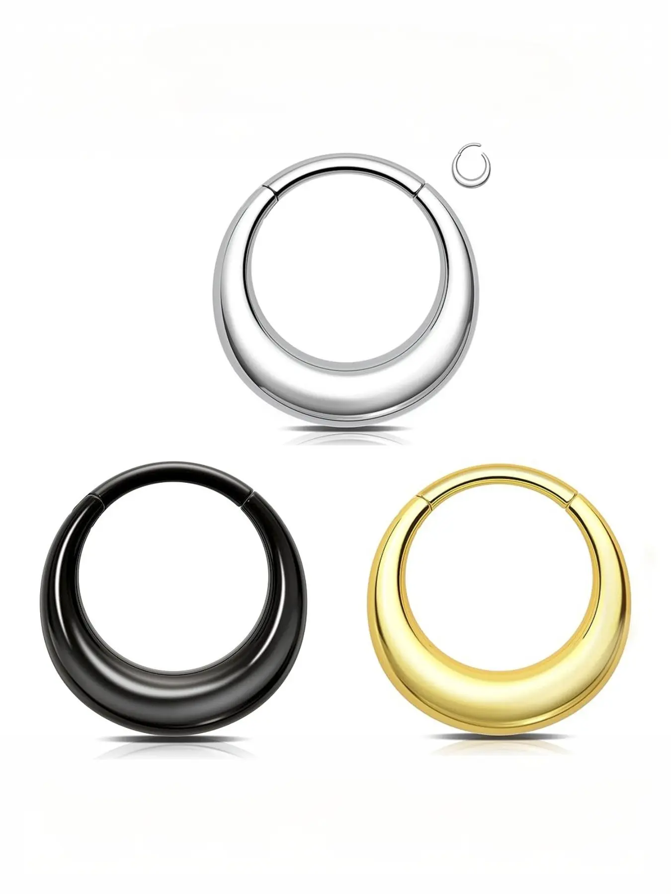 This product includes crescent-shaped nose rings, septum rings, Septum Clicker, Septum Pierced Ring, and other nose piercing jewelry, Body Jewelry