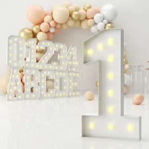 3FT Marquee Numbers & Letters 0-9 & A-Z 3FT/36in Light Up Mosaic Foam Numbers & Letters for Party Decor Birthday Graduation Party Anniversary Wedding 1 year Party Mosaic Frame Numbers Foam Cardboard Frame First Birthday Decor Led Neon Sign #SummerVibes
