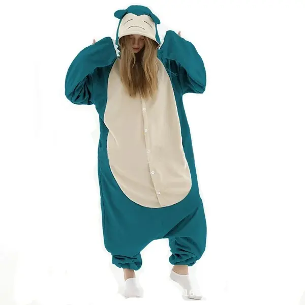 Women's Fleece Couple Onesie Pajamas, Cute Cartoon Long-Sleeve Hooded Loungewear, Comfortable Plain Performance Costume, Nightwear, Couple Fun Wear, Warm Fleece Hug, All Season, Warmth Boost