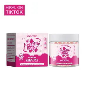 MYMYDE: Gominolas de creatina sin azúcar aptas tanto para hombres como para mujeres. Cada ración contiene 5 g de creatina, 2 g de colágeno y 1 g de aminoácidos de cadena ramificada. Gominolas con sabor a fruta. Cada caja contiene 120 unidades.