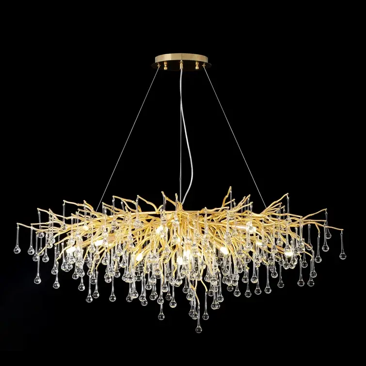 13-Light Modern Tree Branch Crystal Chandelier for Dining Room