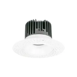 Jesco  3 in. 15W 5CCT 90CRI LED Round Trimless Recessed Downlight with Mud-in Flange & Remote Driver, White