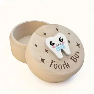 Wooden Tooth Box for Kids, Teeth Collection Storage Container, Perfect Gift for Children, Keepsake Baby Hair Collector